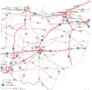 Map 3: Ohio road map.
